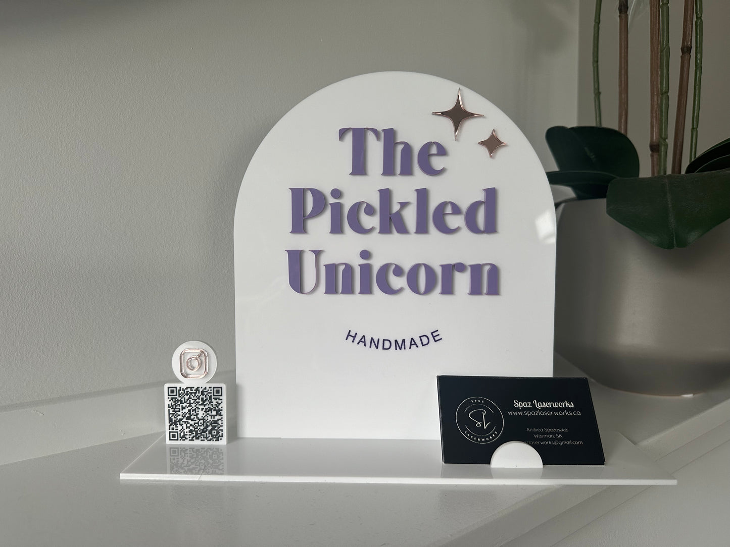 Acrylic QR/Business Card Holder