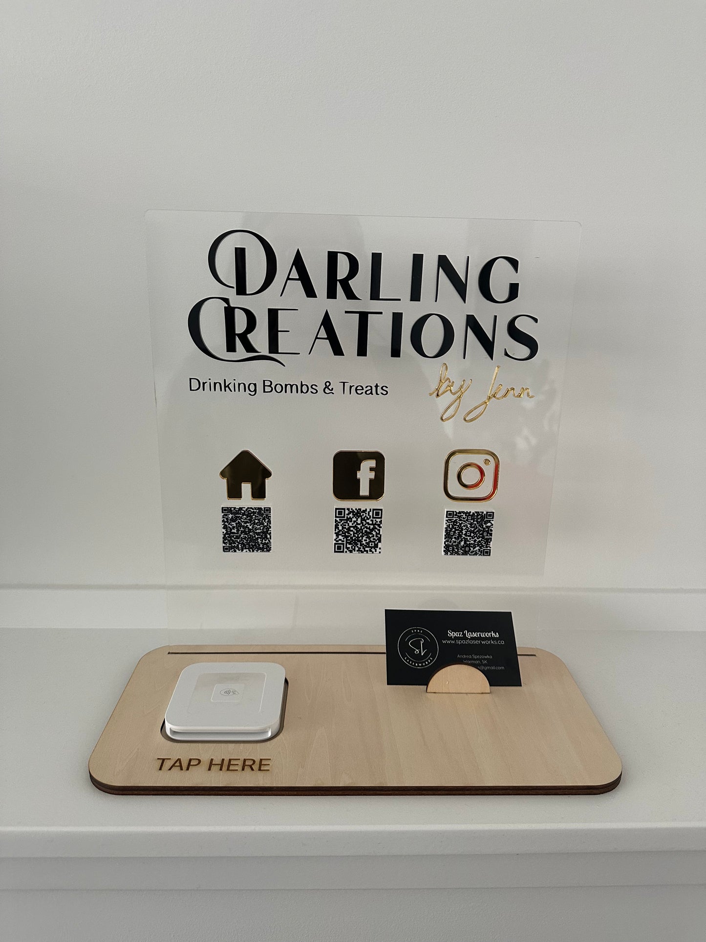 Acrylic QR/Business Card Holder