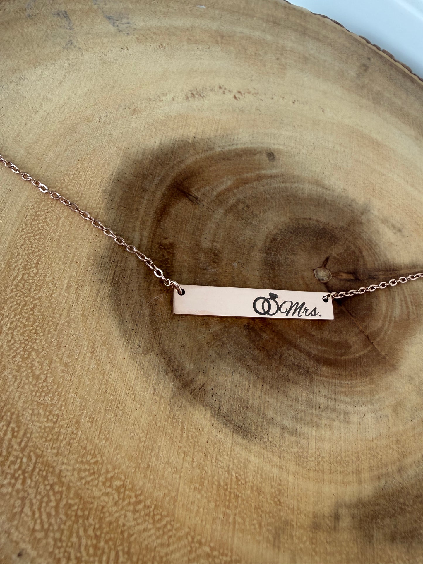 Stainless Steel Custom Bar Necklace