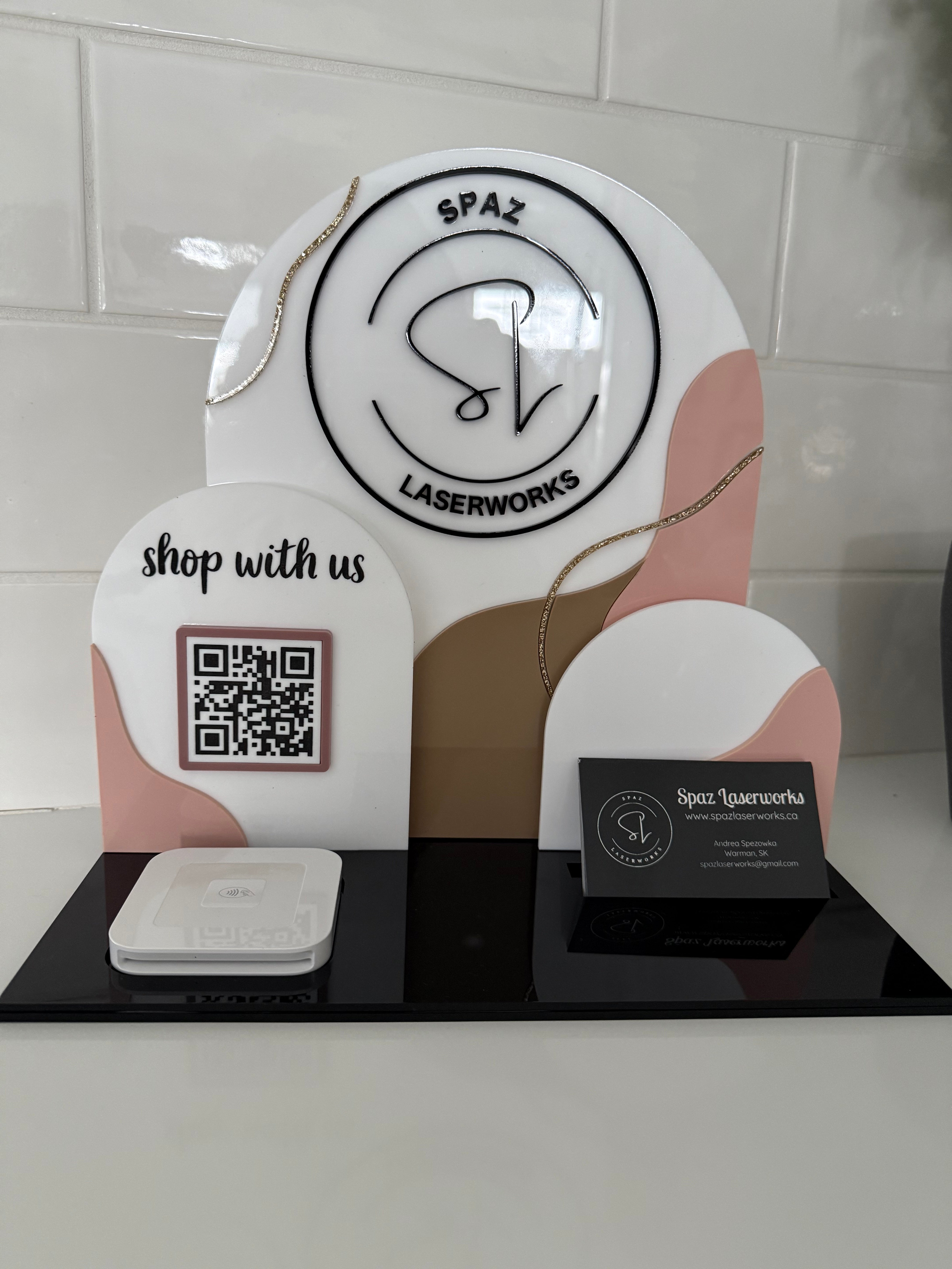 Spaz Card Acrylic Triple Arch QR Code/Business Card Holder – Spaz Laserworks