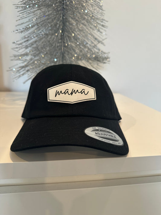 Adult Unstructured Dad Hat - Black - Mama