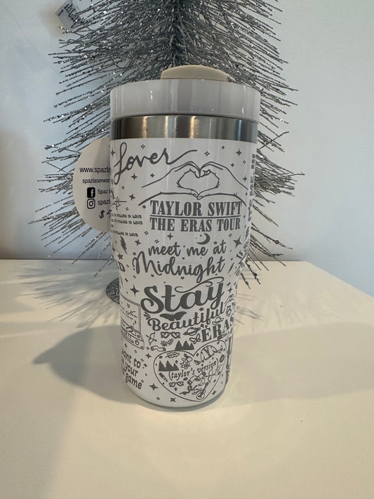 20 oz Tumbler White - Taylor Swift