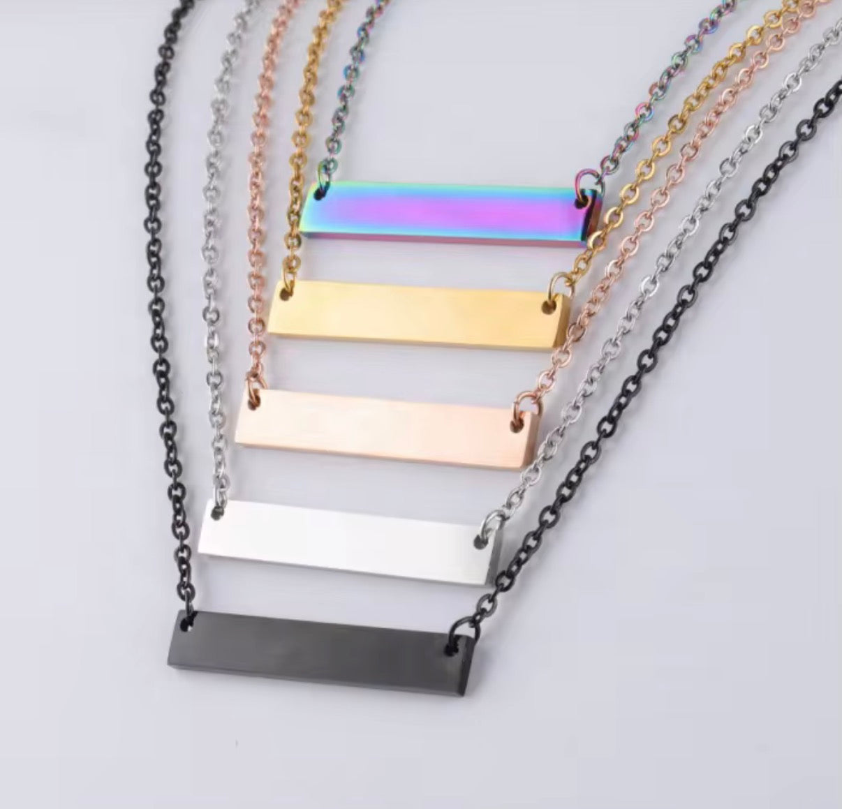 Stainless Steel Custom Bar Necklace